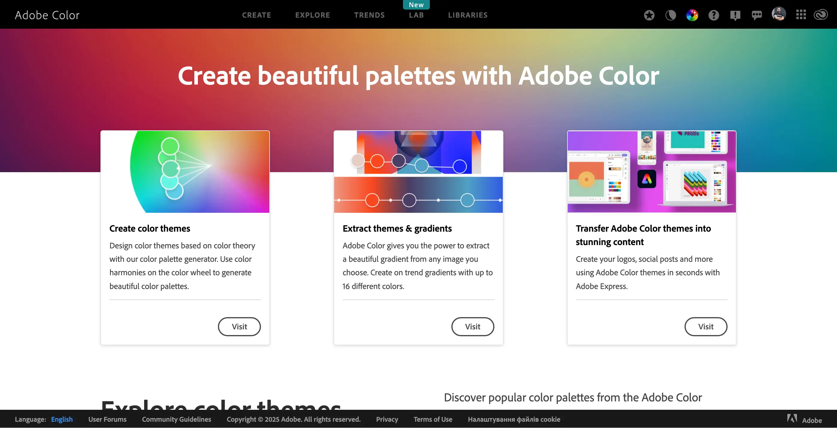 Скриншот: Adobe Color