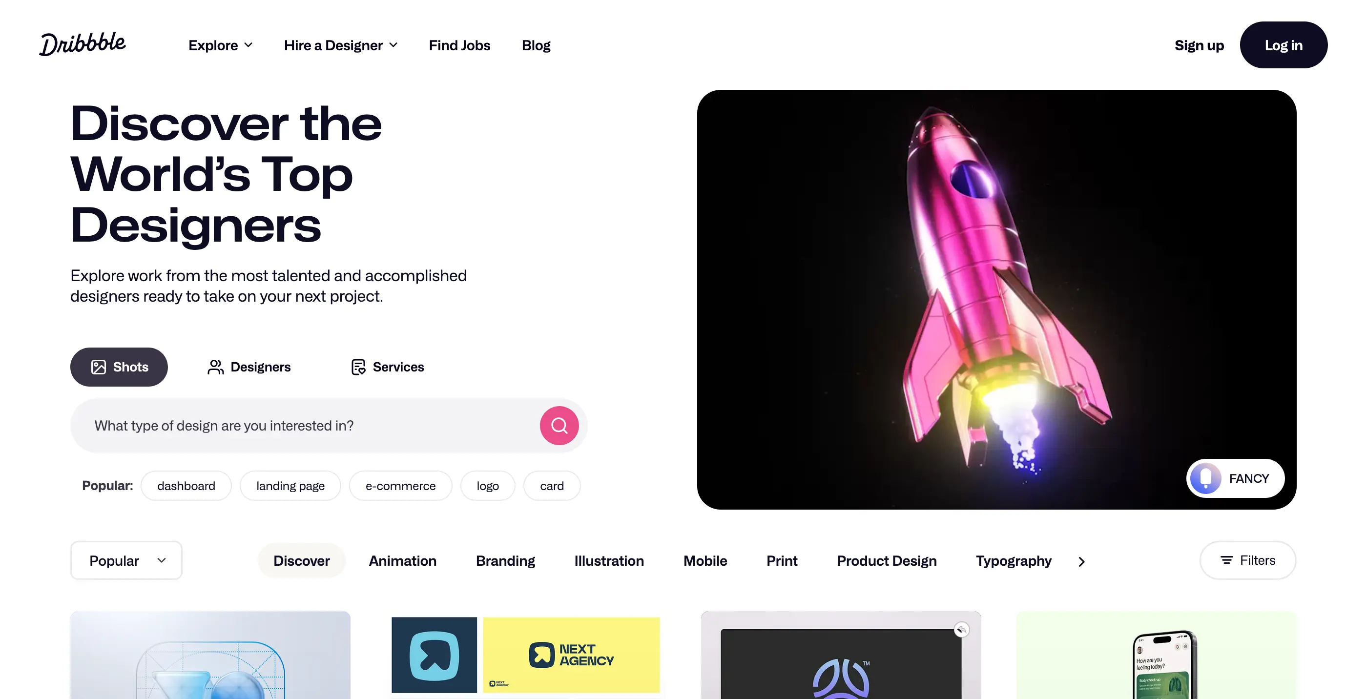 Скриншот: Dribbble